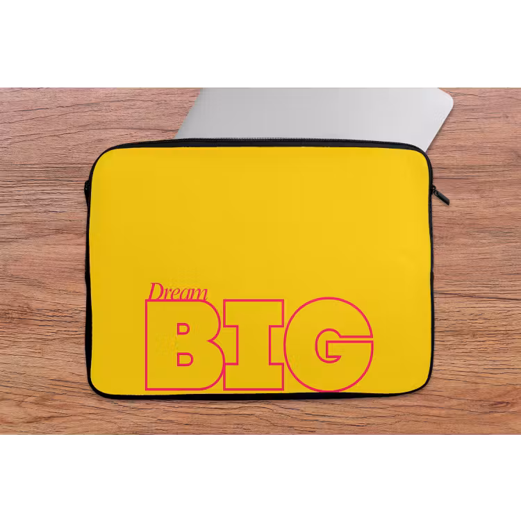 Laptophoes - Dream big - Geel - Grafisch — 2