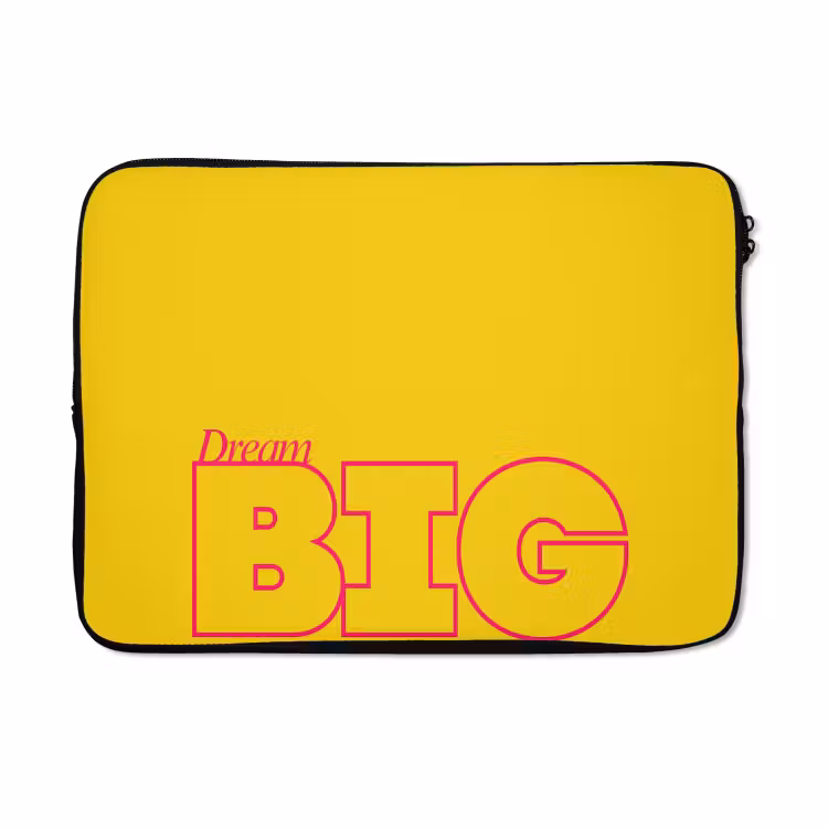 Laptophoes - Dream big - Geel - Grafisch — 5