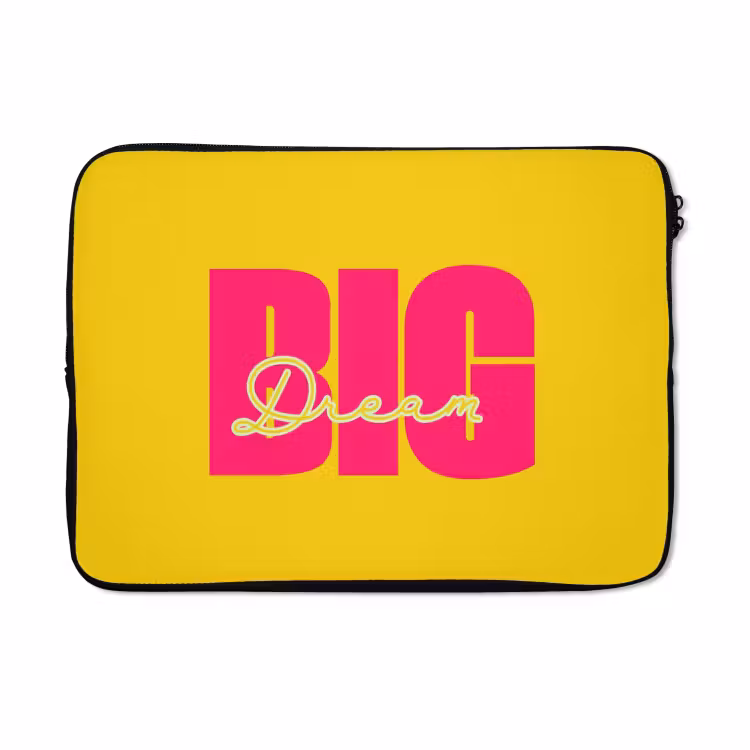 Laptophoes - Dream big - Geel - Roze — 5