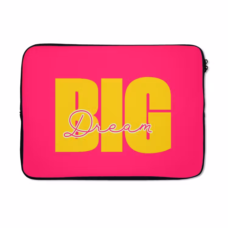 Laptophoes - Dream big - Roze - Geel - Minimalistisch — 5