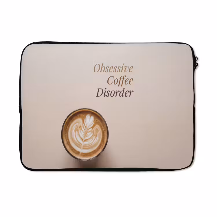 Laptophoes - Koffie - Obessive Coffee Disorder - Beige — 5