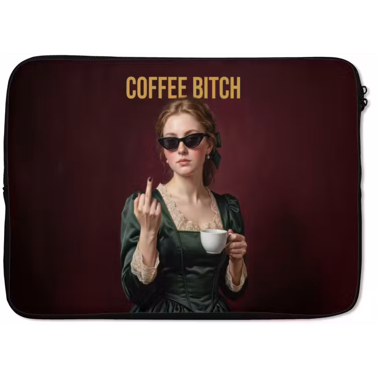 Laptophoes - Koffie - Vrouw - Middelvinger — 1