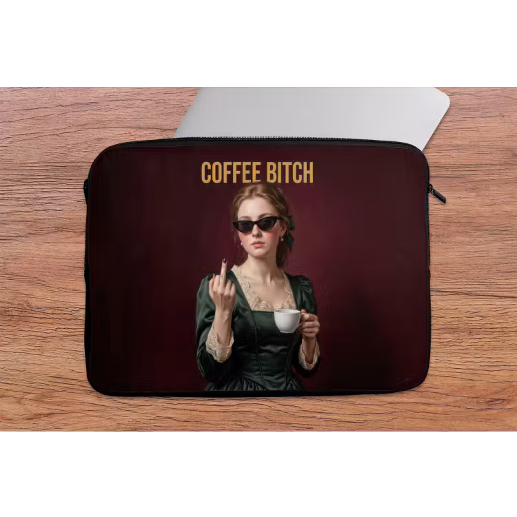 Laptophoes - Koffie - Vrouw - Middelvinger — 2