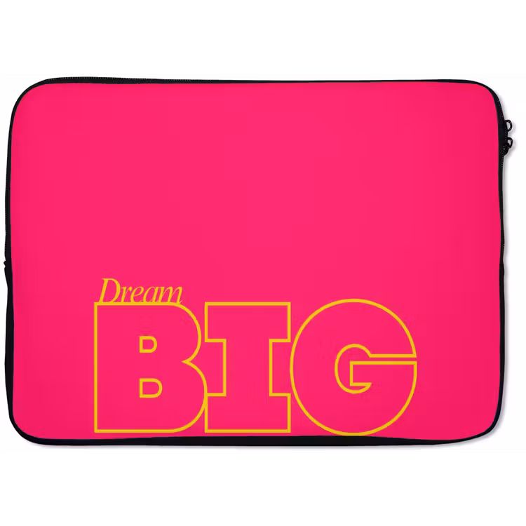 Laptophoes - Minimalistisch - Roze - Dream big - Grafisch — 1