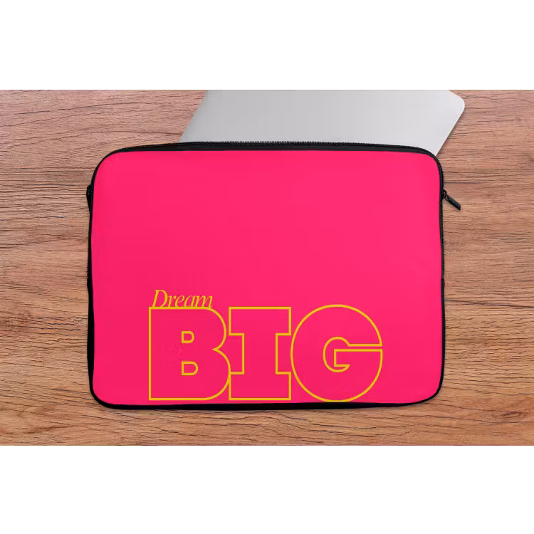 Laptophoes - Minimalistisch - Roze - Dream big - Grafisch — 2