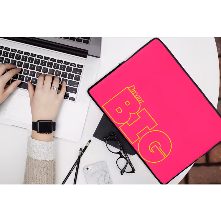 Laptophoes - Minimalistisch - Roze - Dream big - Grafisch — 3