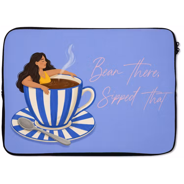 Laptophoes - Mok - Koffie - Vrouw - Paars — 1