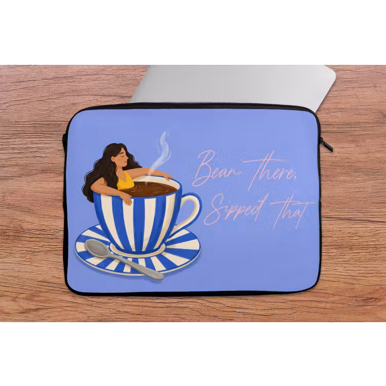Laptophoes - Mok - Koffie - Vrouw - Paars — 2