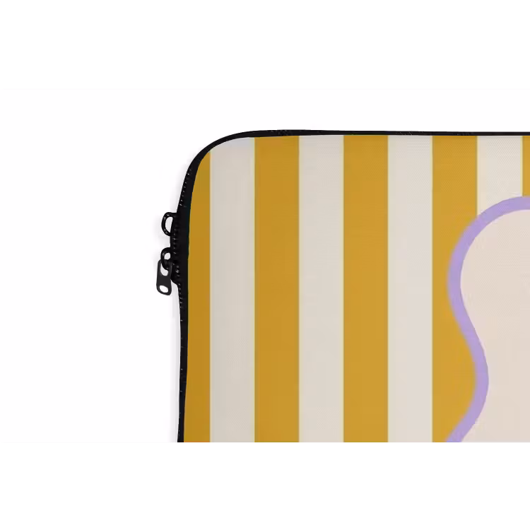 Laptophoes - More coffee - Geel - Paars - Strepen - Mok — 6