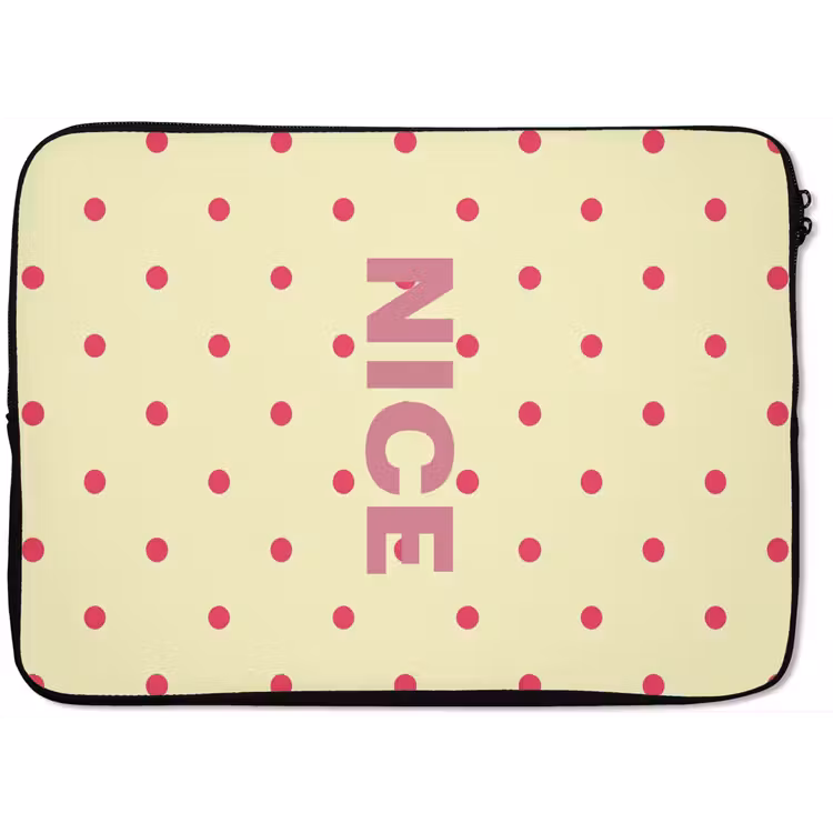 Laptophoes - Nice - Stippen - Roze - Geel — 1