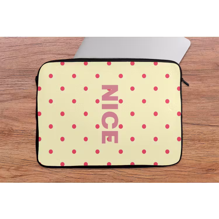 Laptophoes - Nice - Stippen - Roze - Geel — 2