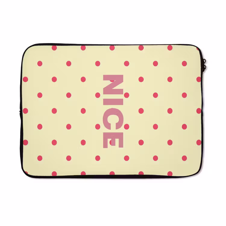 Laptophoes - Nice - Stippen - Roze - Geel — 5
