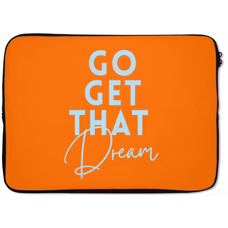 Laptophoes - Oranje - Blauw - Go get that dream — 1