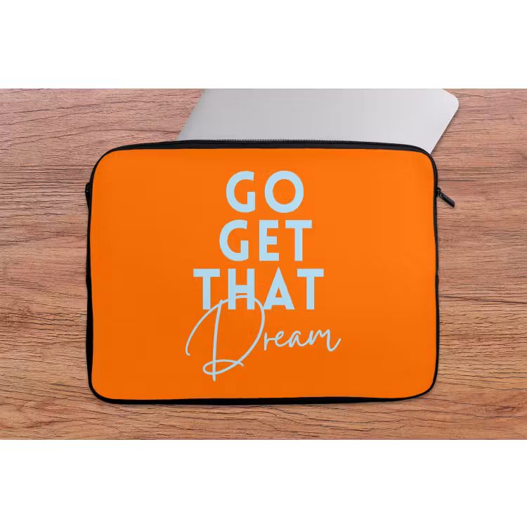 Laptophoes - Oranje - Blauw - Go get that dream — 2