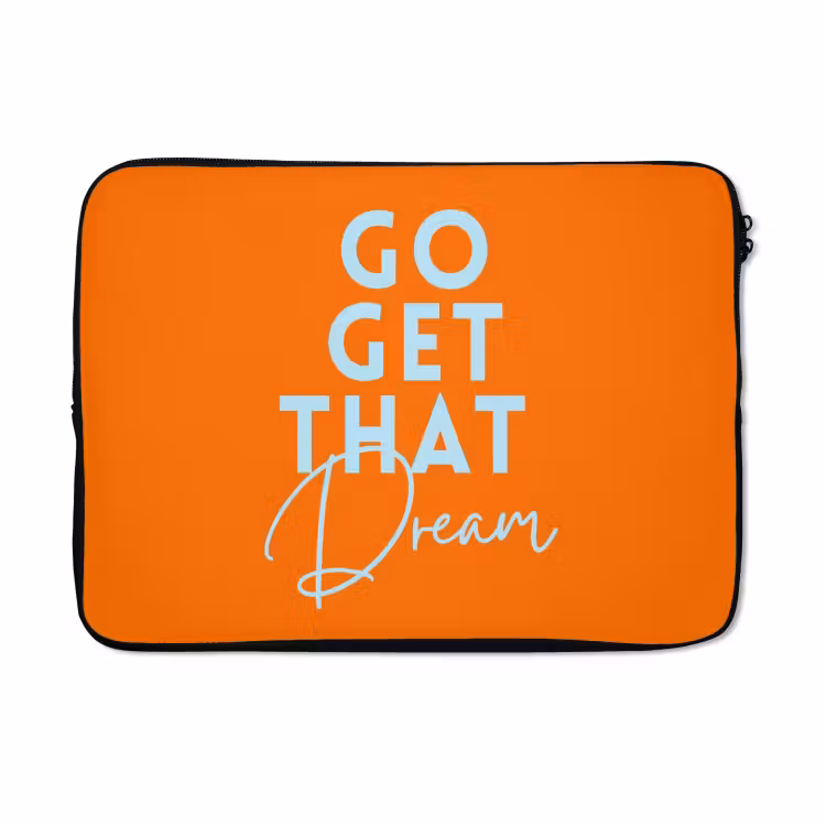 Laptophoes - Oranje - Blauw - Go get that dream — 5