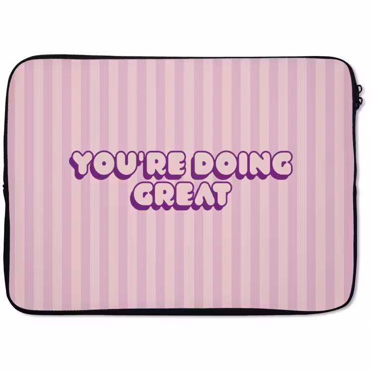 Laptophoes - Paars - Strepen - You're doing great - Schaduw — 1