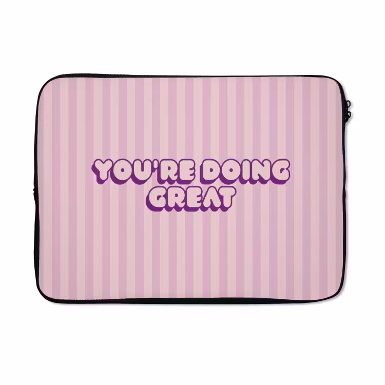Laptophoes - Paars - Strepen - You're doing great - Schaduw — 5