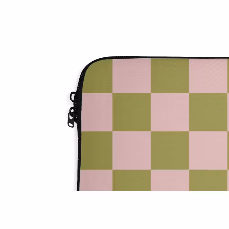 Laptophoes - Patroon - Geblokt - Olijfgroen - Amore — 6