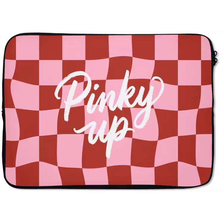 Laptophoes - Pinky up - Geblokt - Bordeauxrood — 1