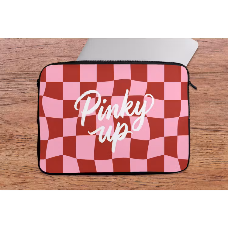 Laptophoes - Pinky up - Geblokt - Bordeauxrood — 2
