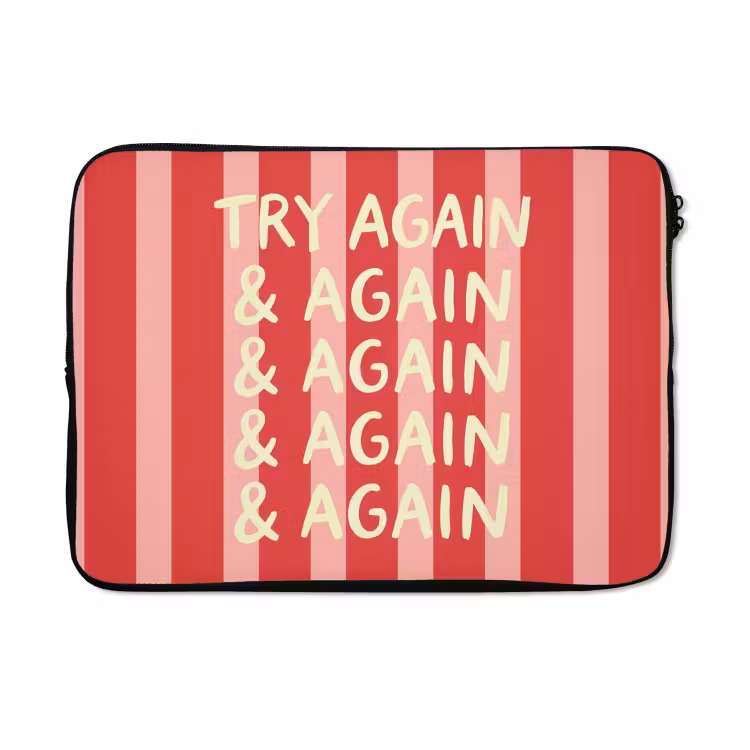 Laptophoes - Strepen - Rood - Try again — 5