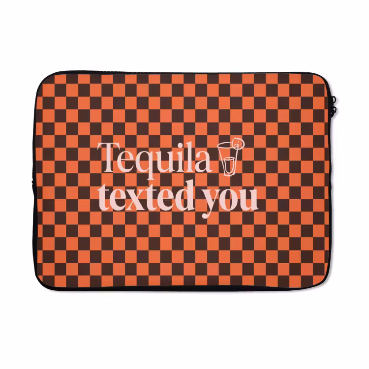 Laptophoes - Tequila texted you - Glas - Vierkanten - Oranje — 5