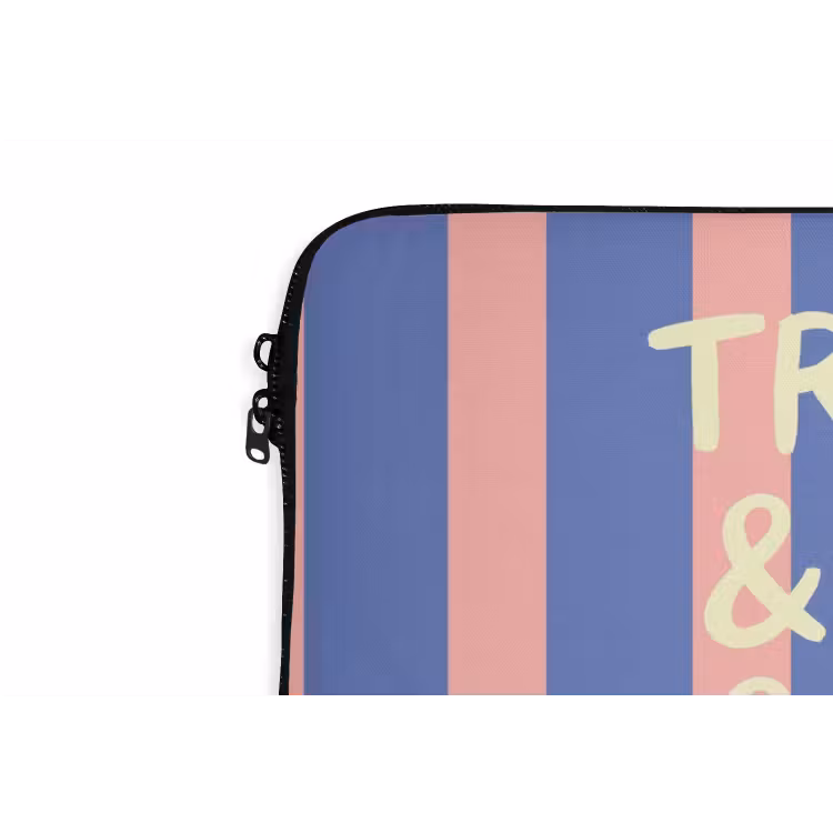 Laptophoes - Try again - Strepen - Roze - Verticaal - Blauw — 6