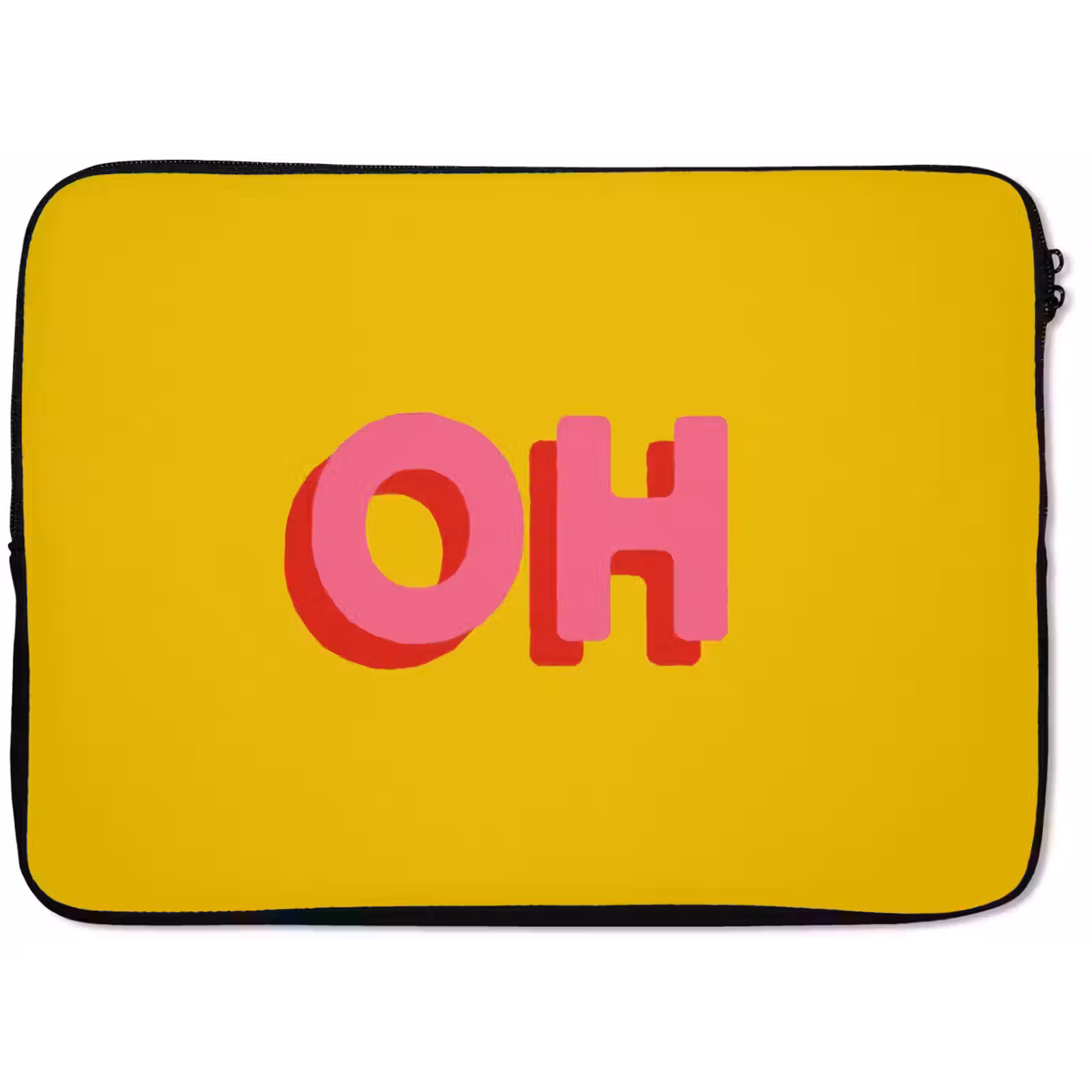 Laptophoes - Geel - Roze - Oh - 3D — 1