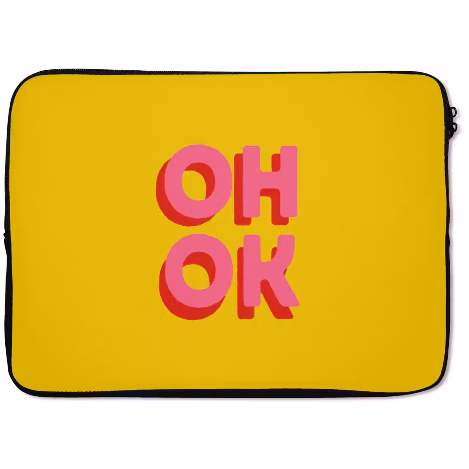 Laptophoes - Oh ok - 3D - Geel - Roze — 1
