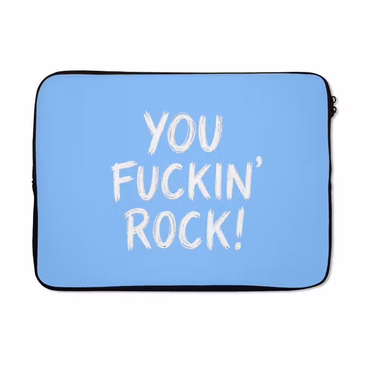Laptophoes - Blauw - Wit - You fuckin rock — 5