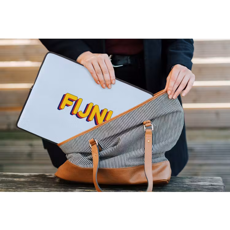 Laptophoes - Fijn - Geel - Oranje — 4