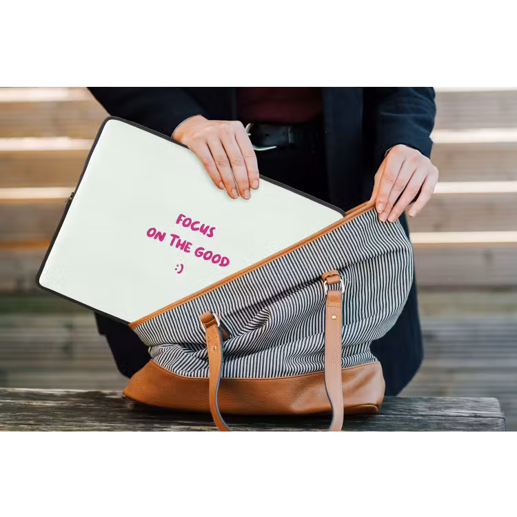 Laptophoes - Focus - Beige - Roze - Smiley — 4