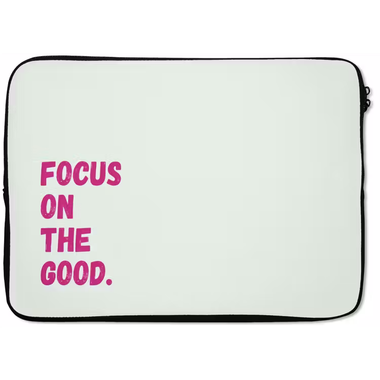 Laptophoes - Focus on the good - Beige - Roze — 1