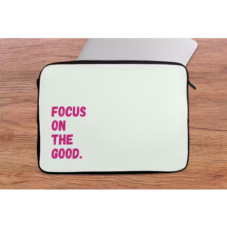 Laptophoes - Focus on the good - Beige - Roze — 2