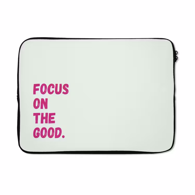 Laptophoes - Focus on the good - Beige - Roze — 5
