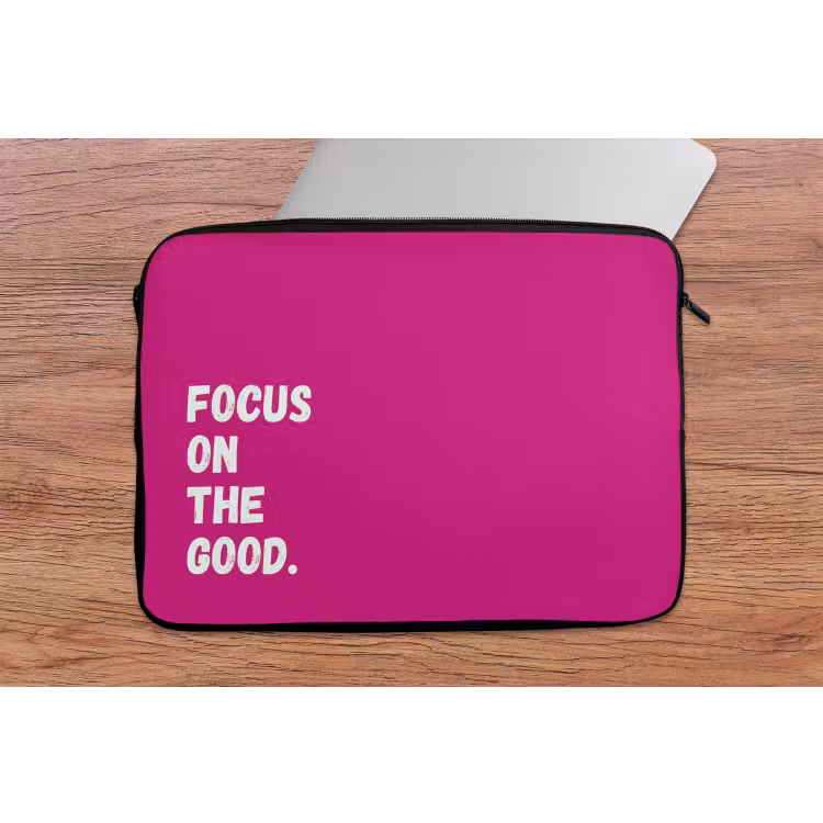 Laptophoes - Focus on the good - Roze - Simple — 2