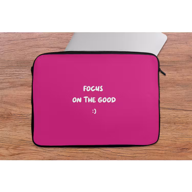 Laptophoes - Focus - Smiley - Roze — 2