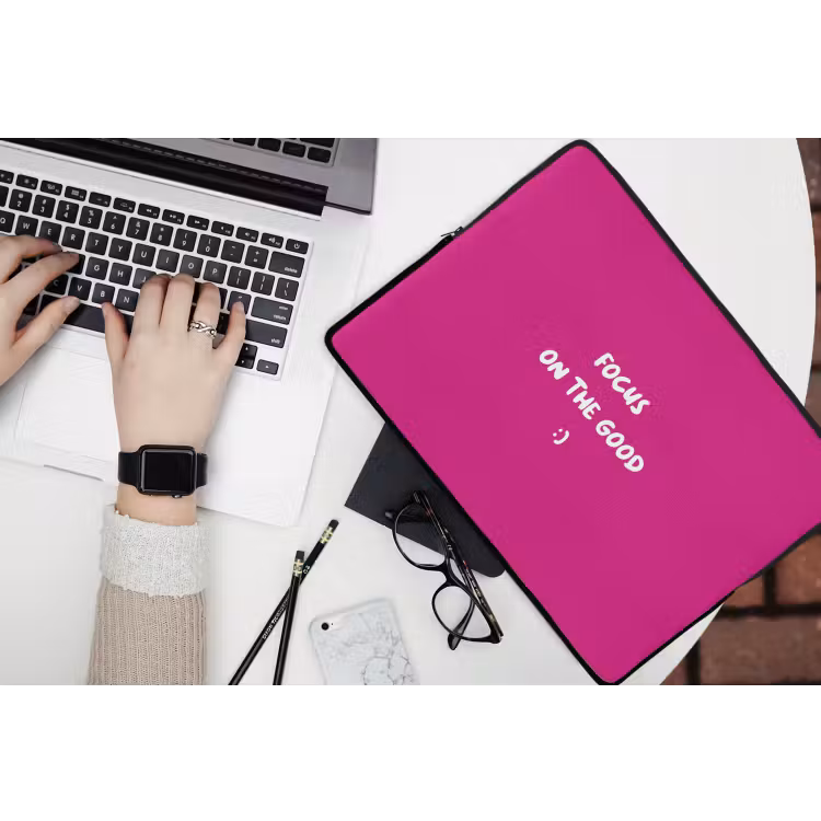 Laptophoes - Focus - Smiley - Roze — 3