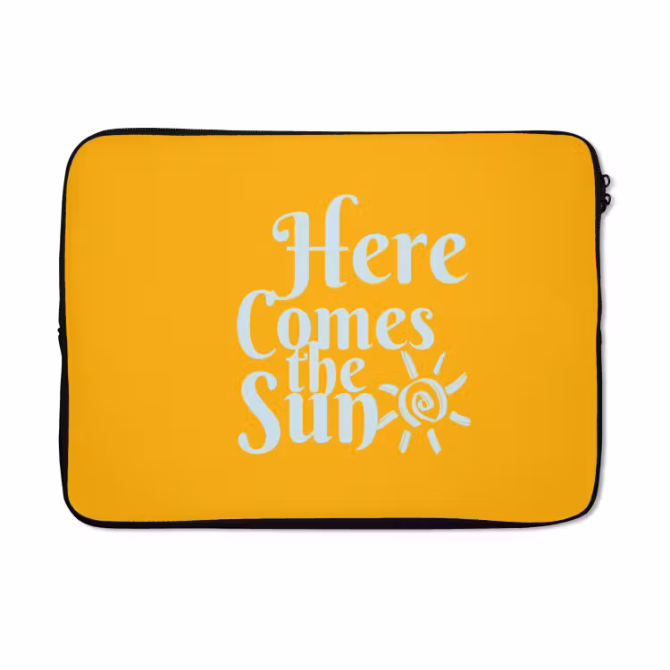 Laptophoes - Geel - Blauw - Here comes the sun — 5