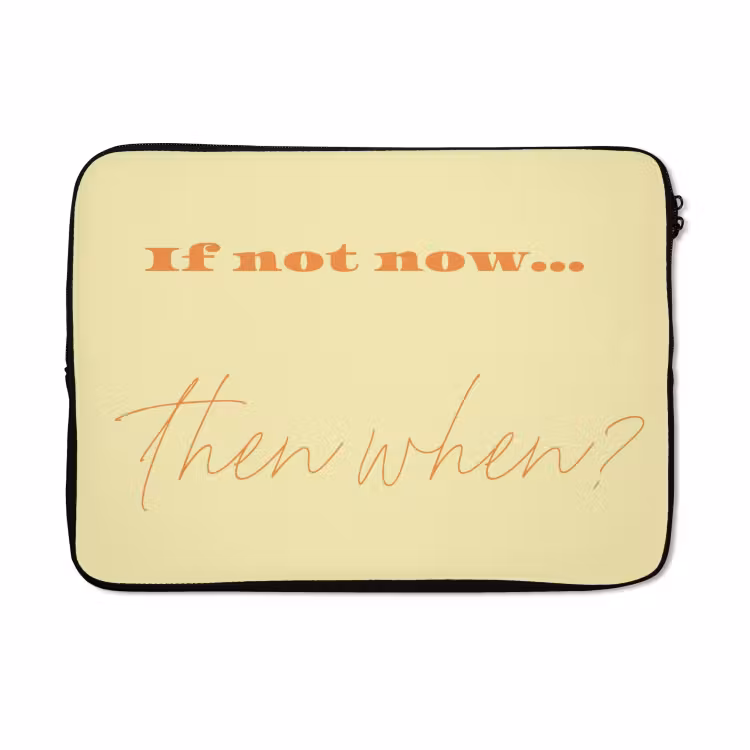 Laptophoes - Geel - Oranje - if not now then when — 5