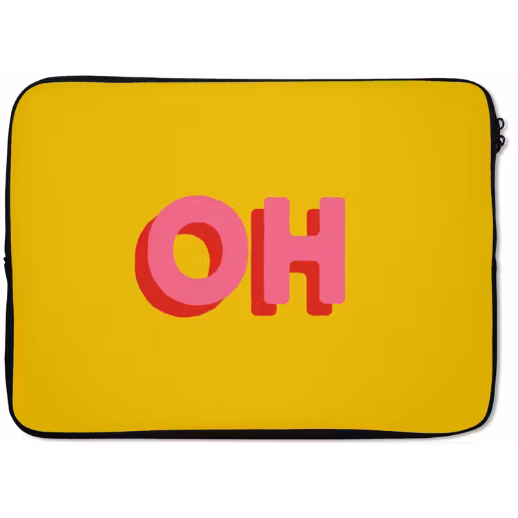 Laptophoes - Geel - Roze - Oh - 3D — 1