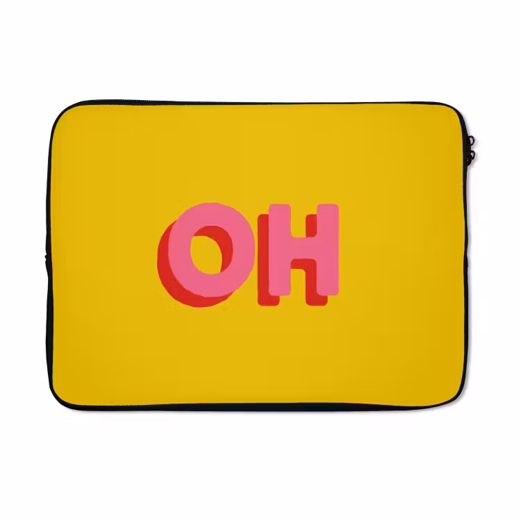 Laptophoes - Geel - Roze - Oh - 3D — 5