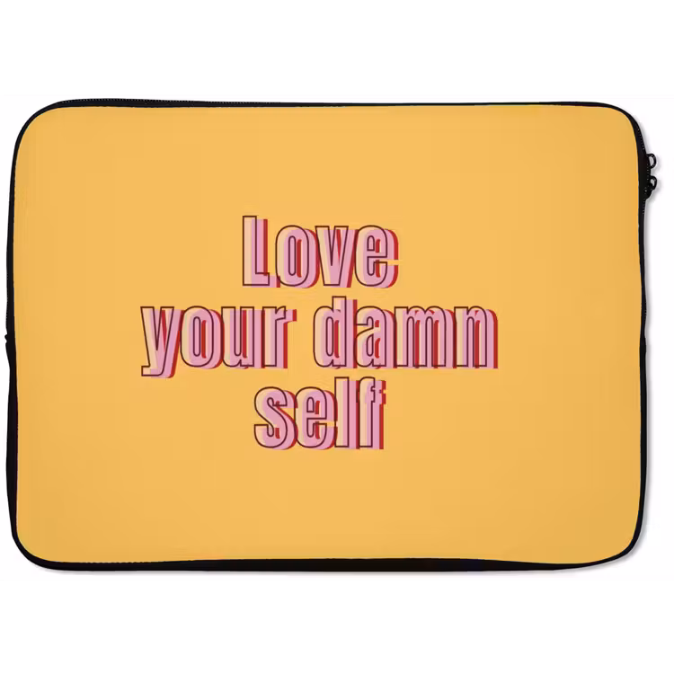 Laptophoes - Love yourself - Roze - Geel — 1