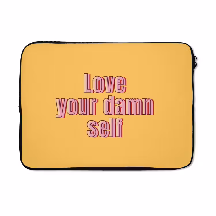 Laptophoes - Love yourself - Roze - Geel — 5