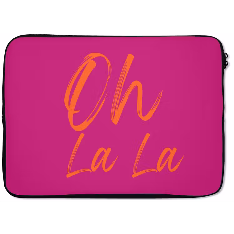 Laptophoes - Oh la la - Oranje - Roze — 1