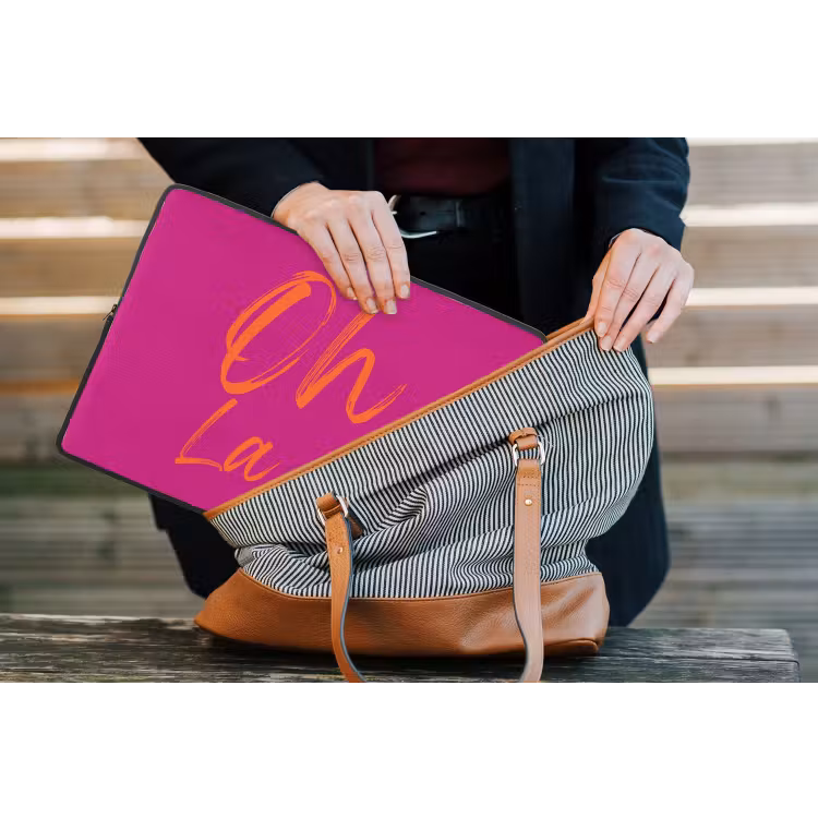 Laptophoes - Oh la la - Oranje - Roze — 4