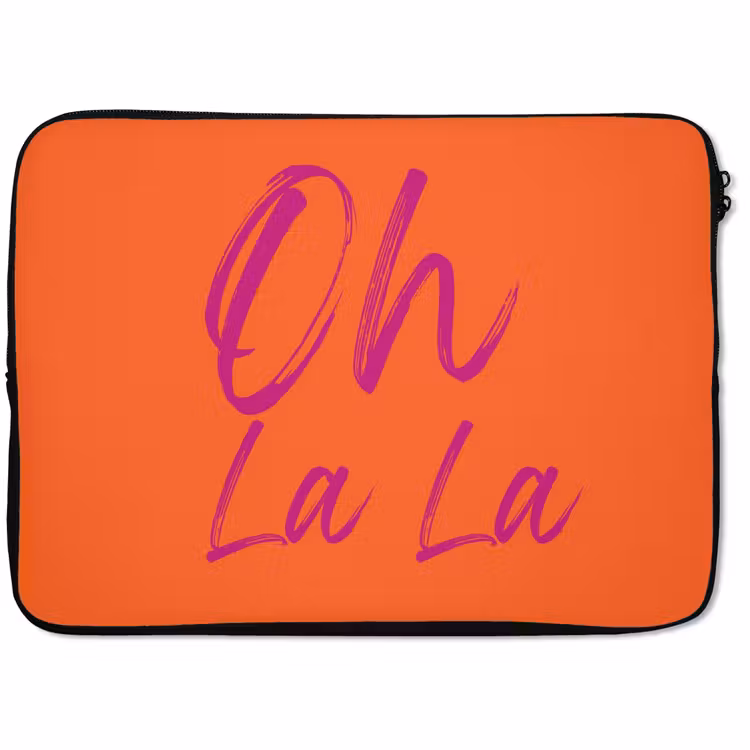 Laptophoes - Oh la la - Oranje - Roze - Grafisch — 1