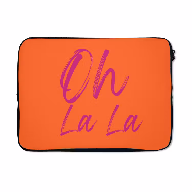 Laptophoes - Oh la la - Oranje - Roze - Grafisch — 5