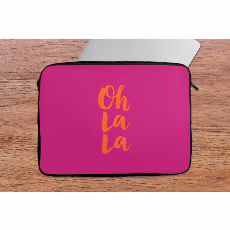 Laptophoes - Oh la la - Roze - Oranje - Minimalistisch — 2