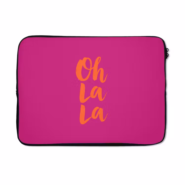 Laptophoes - Oh la la - Roze - Oranje - Minimalistisch — 5